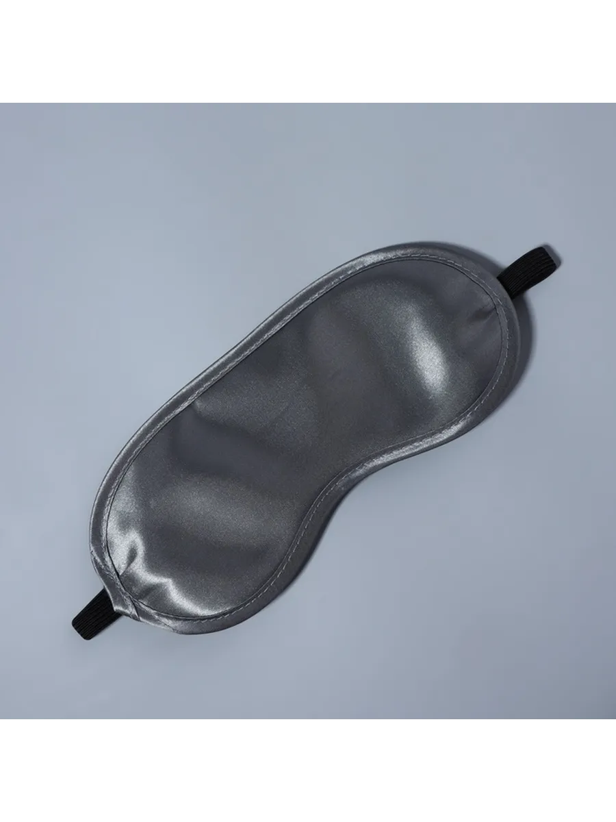 Маска для сна, сатиновая, резинка одинарная, 19×8.5 см, серая