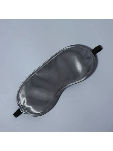 Маска для сна, сатиновая, резинка одинарная, 19×8.5 см, серая